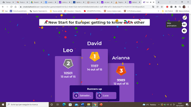 Il podio dei quiz