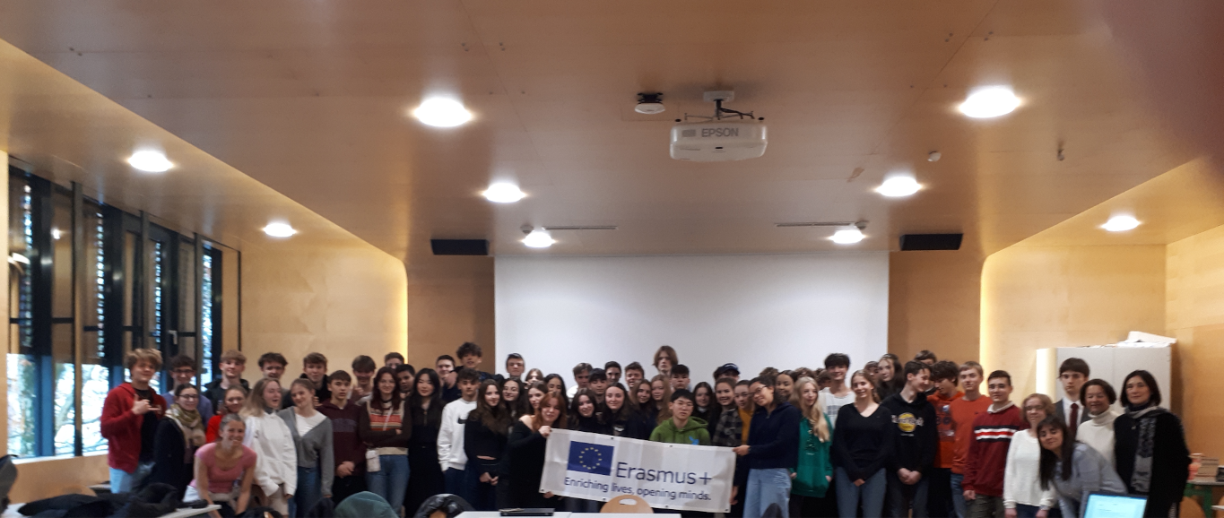 La classe 3Y con le classi 7C/7D del Liceo Seebacher di Graz